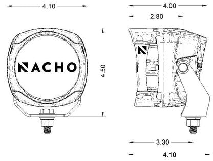 NACHO Quatro Spot Flood Combo- Size 4" - Pair