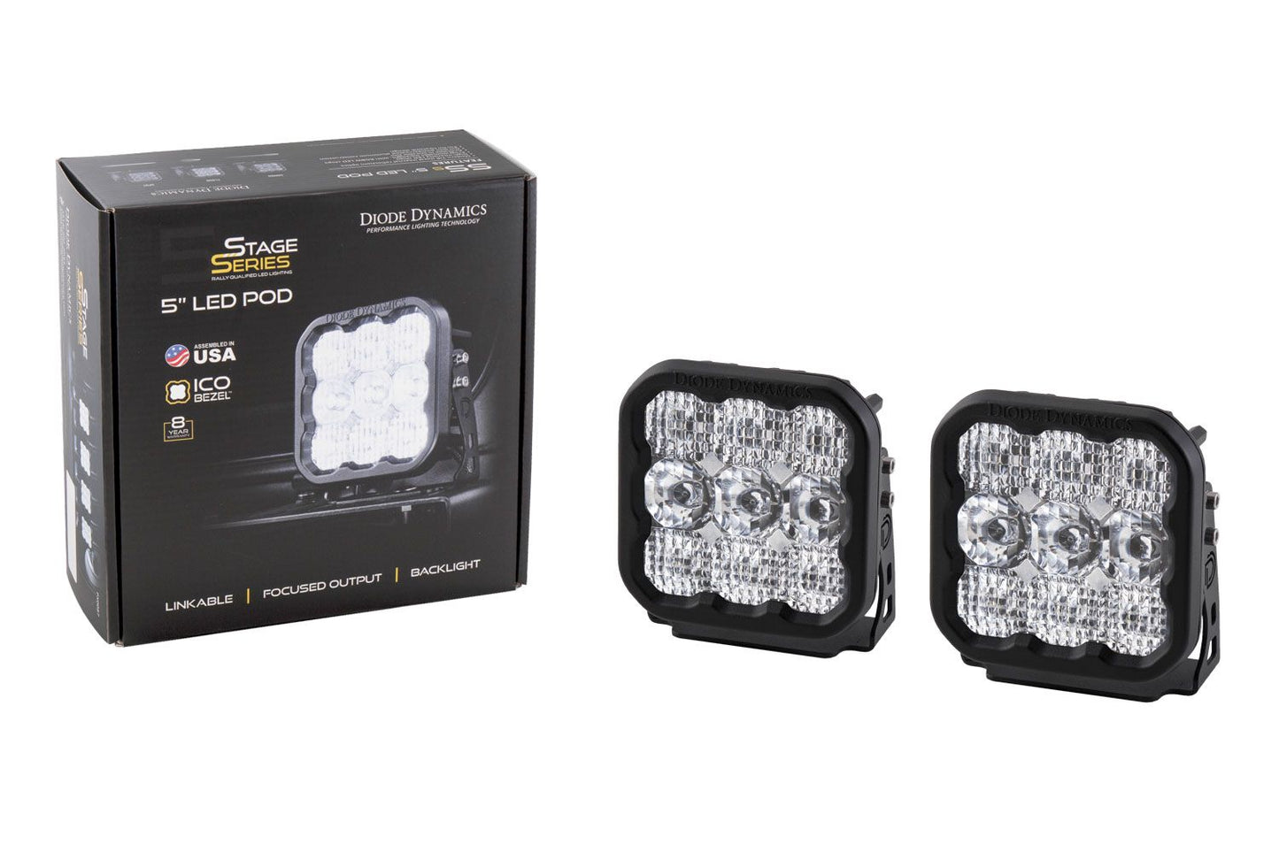 SS5 White Sport LED Pod (pair)