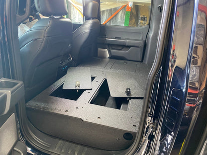 Ford Super Duty Ford - F250-F350 - 2023-Present - 5th Gen. Crew Cab - Second Row Seat Delete Plate System with Factory B&O Subwoofer Center Wall with Exterior Port