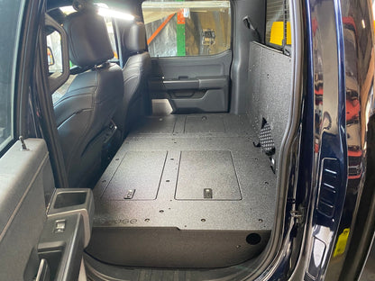 Ford Super Duty Ford - F250-F350 - 2023-Present - 5th Gen. Crew Cab - Second Row Seat Delete Plate System with Factory B&O Subwoofer Center Wall with Exterior Port