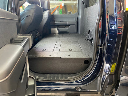 Ford Super Duty Ford - F250-F350 - 2023-Present - 5th Gen. Crew Cab - Second Row Seat Delete Plate System with Factory B&O Subwoofer Center Wall with Exterior Port