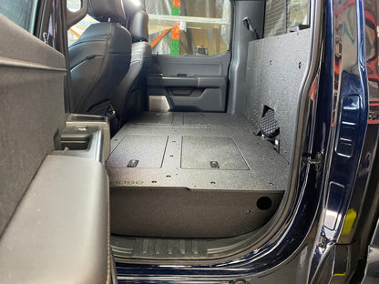 Ford Super Duty Ford - F250-F350 - 2023-Present - 5th Gen. Crew Cab - Second Row Seat Delete Plate System with Factory B&O Subwoofer Center Wall with Exterior Port